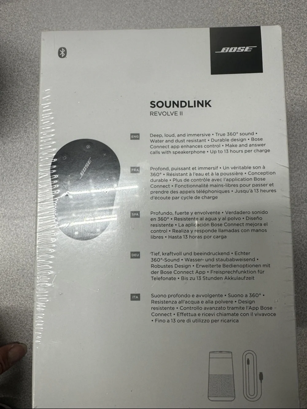 NWT Bose SoundLink Revolve II Portable Bluetooth Speaker - Black - Picture 4 of 5